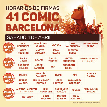 Horario de firmas del sábado de Comic Barcelona