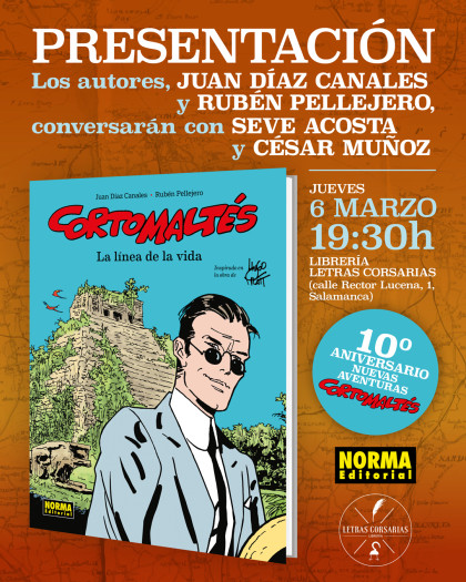 Presentación de 'CORTO MALTÉS. LA LÍNEA DE LA VIDA', con Díaz Canales y Pellejero en Salamanca